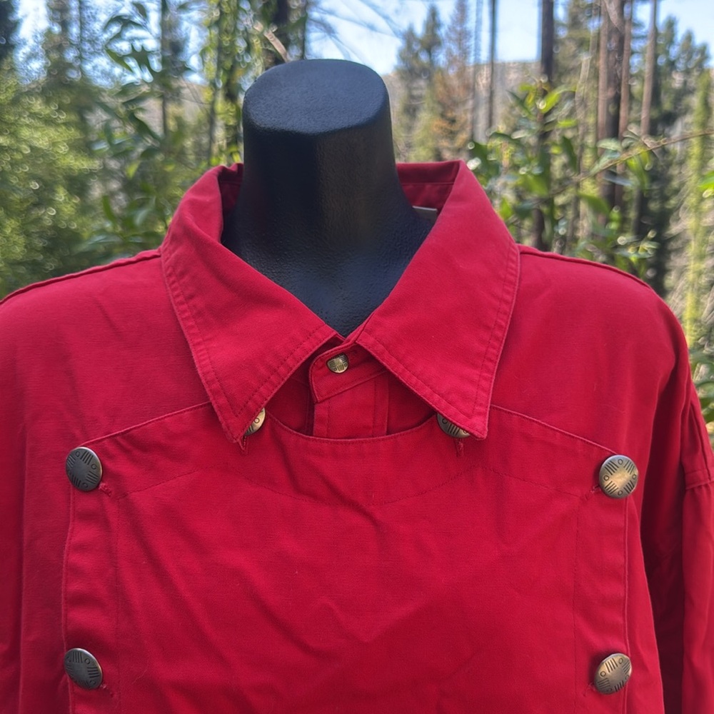 Scully NWOT Classic Bib Western Calvary Red Heavy Duty Cotton Button up sz XXL! - Picture 4 of 13